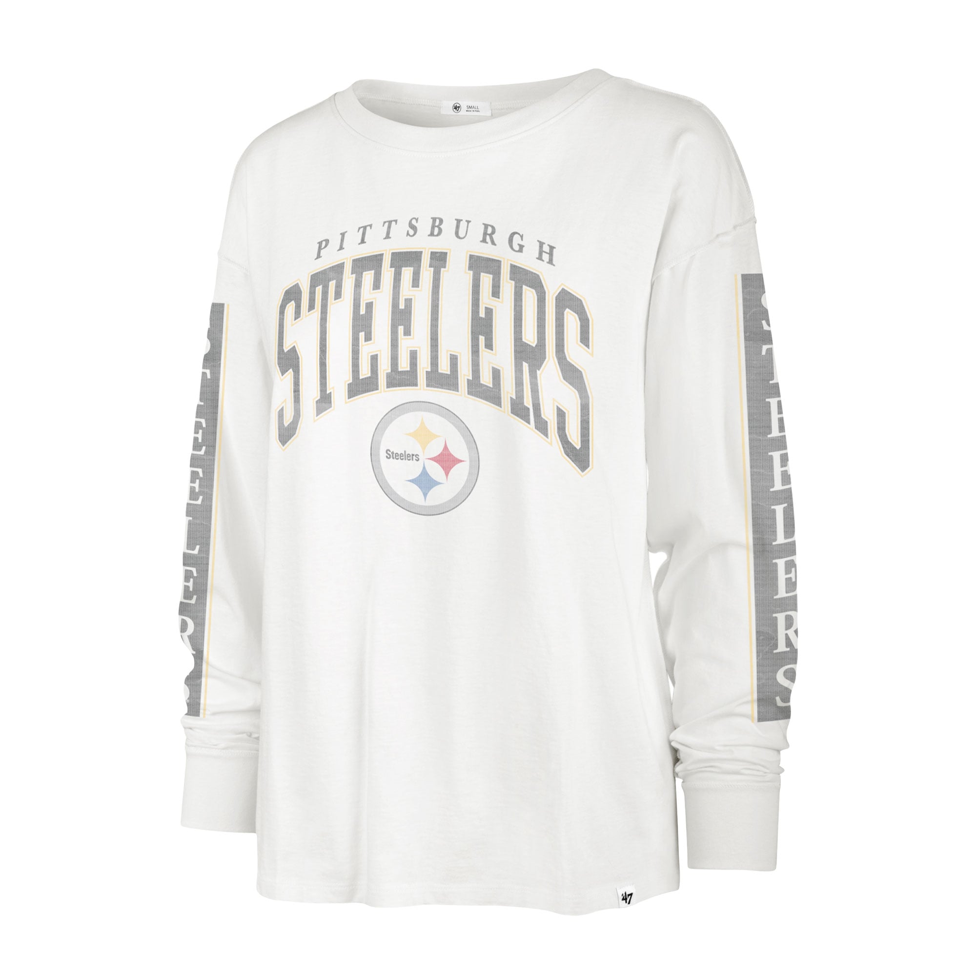 Women's Pittsburgh Steelers '47 White Statement Long Sleeve T-Shirt